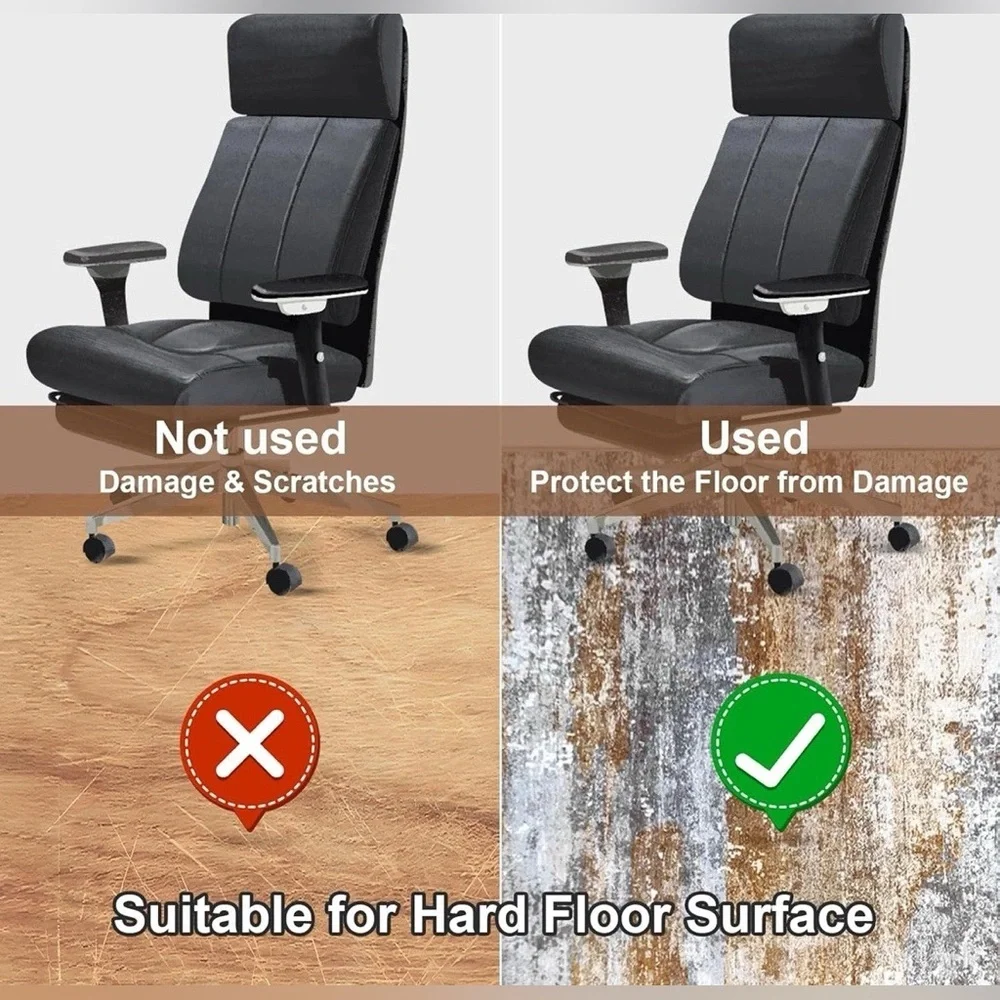 Office Chair Mat for Hardwood Floors Non-Slip Waterproof Scratch-Resistant 35x47